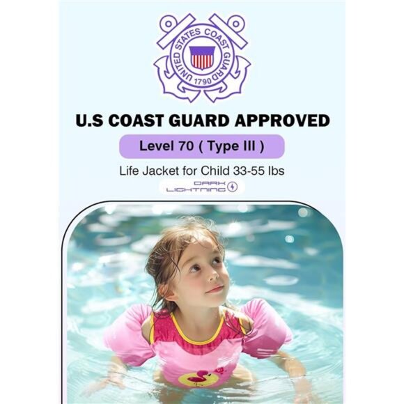 Blue USCG Coast Guard Approved Toddler Boys‎ Swim Vest for Age 2/3/4/5/6/7 - Picture 2 of 5
